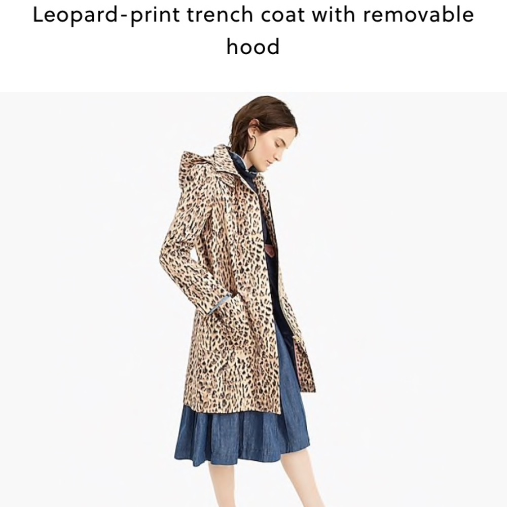 Jcrew Leopard print trench coat